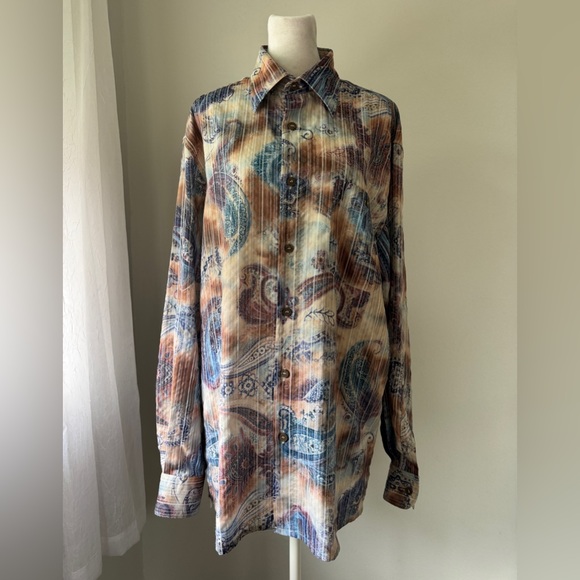 Georg Roth of Germany Multicolored Paisley Print Long Sleeve Button Down Shirt - Picture 2 of 6